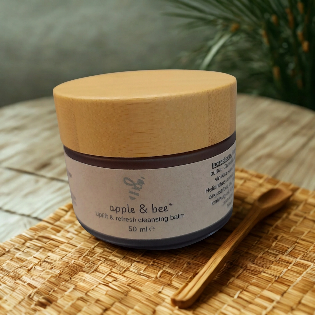 Cleansing balm photo with a smoothed label