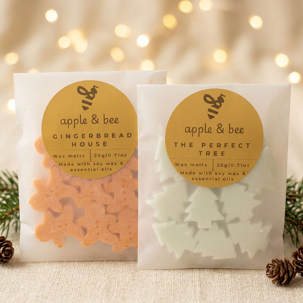 Wax melts with a natural Christmas background